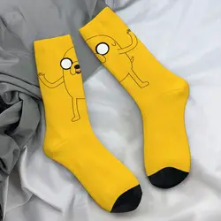 Adults Men Socks Adventure Time Animated Television Jake the Dog Stockings Autumn High Quality Socks Skateboard Anti Skid Socks