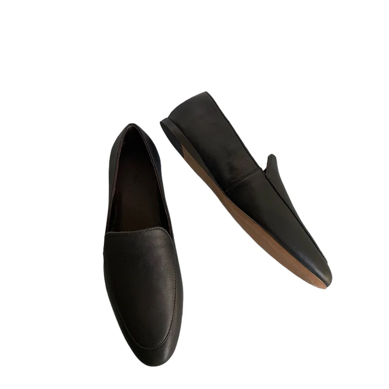 

Withered 2025 Spring Top Quality Minimalist Women's Shoes Slip On Flat Shoes Comfortable Soft Sheepskin Retro Pointed Loafers