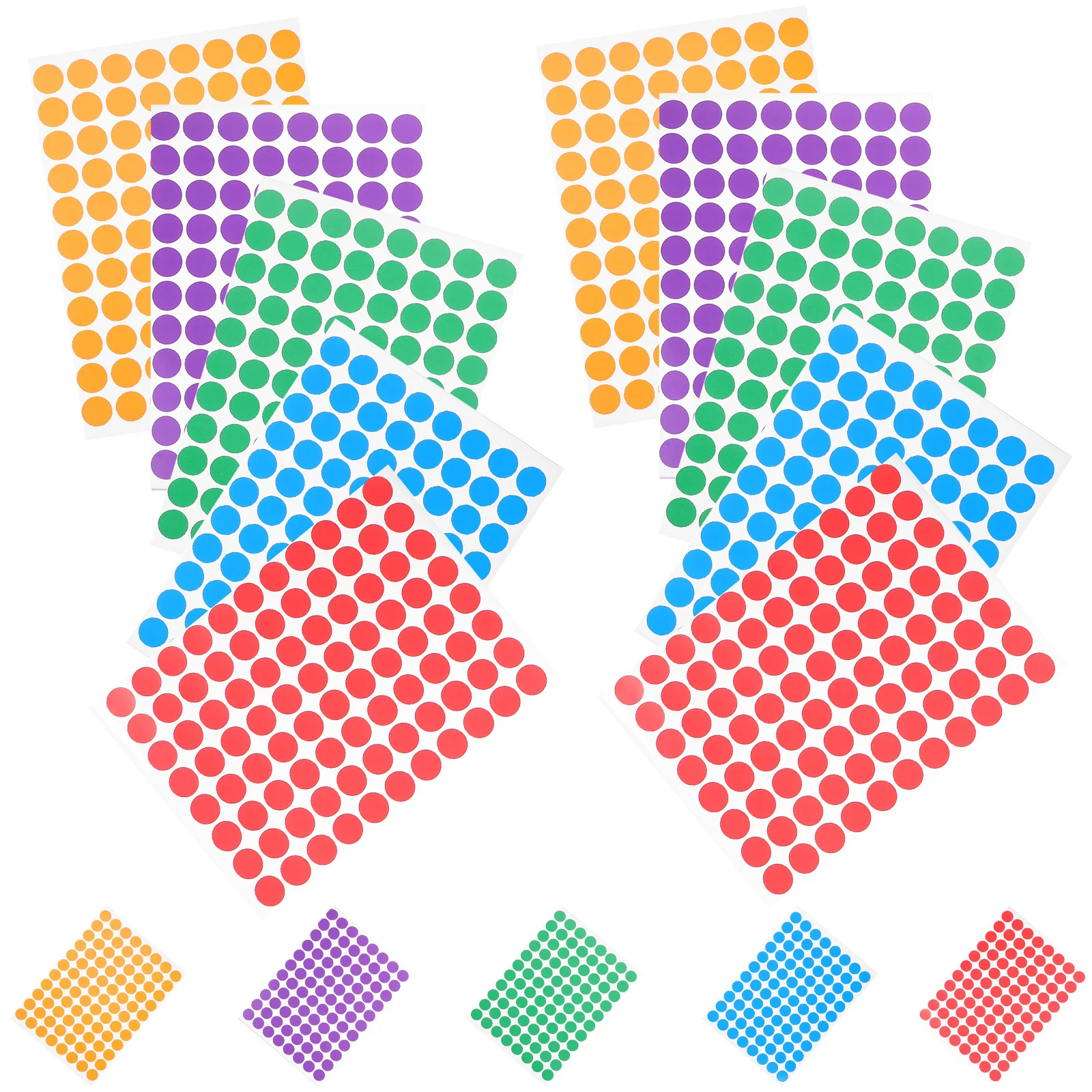 15 vellen naamstickers multi-kleuren ronde stiplabels zelfklevende classificatie markeringsstickers voor schoolkantoor thuisgebruik