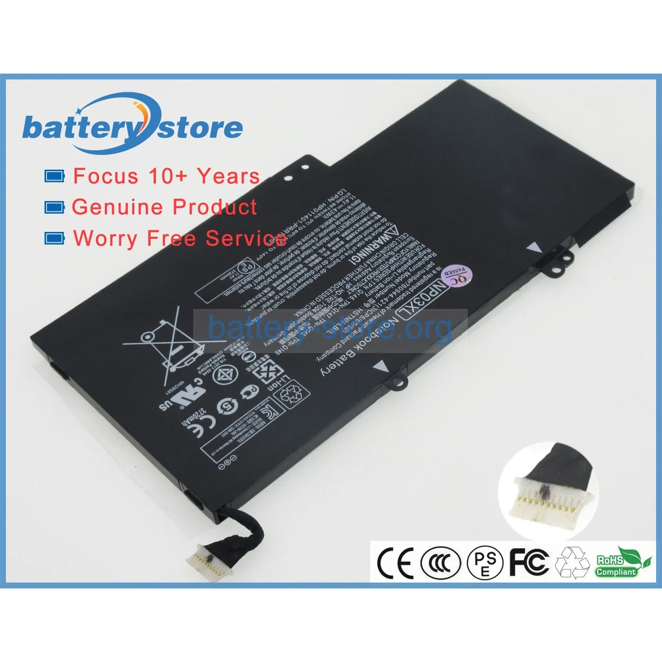 Genuine Original Laptop Batteries for NP03XL,HSTNN-LB6L,760944-421,TPN-Q146,TPN-Q147,761230-005,760944-541,TPN-Q148,TPN-Q149