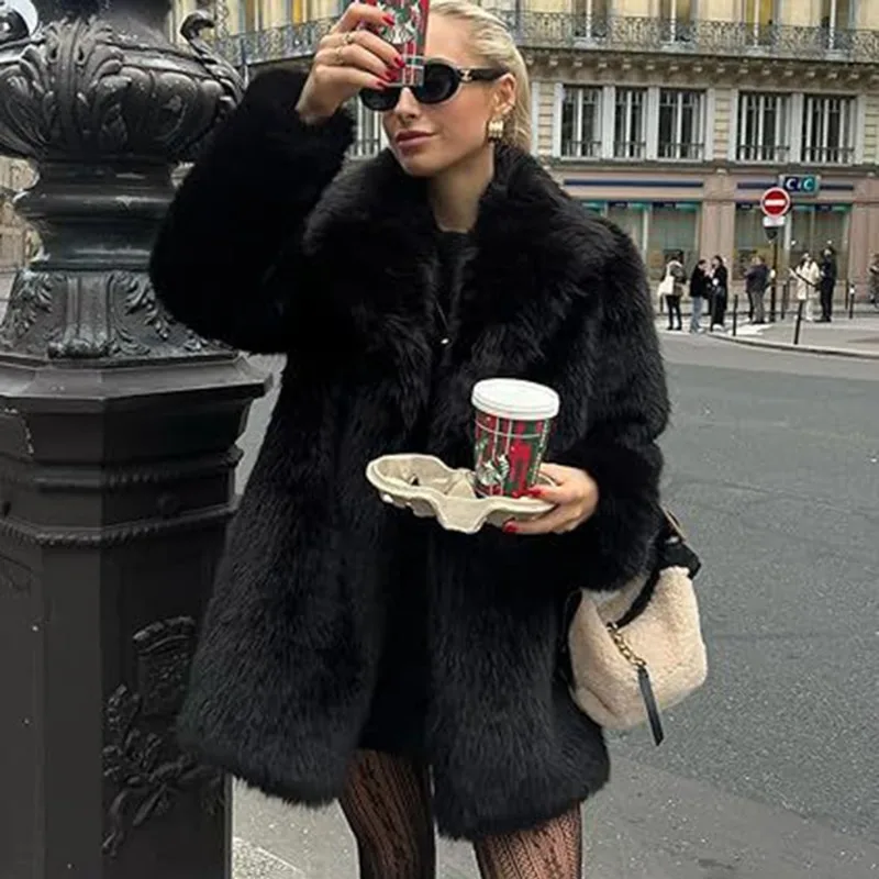 معطف فرو نسائي شتوي من Tuularose موضة كبيرة الحجم غير رسمية سميكة دافئة منفوش معطف فرو جديد أنيق للركاب ملابس خارجية نسائية فاخرة #6