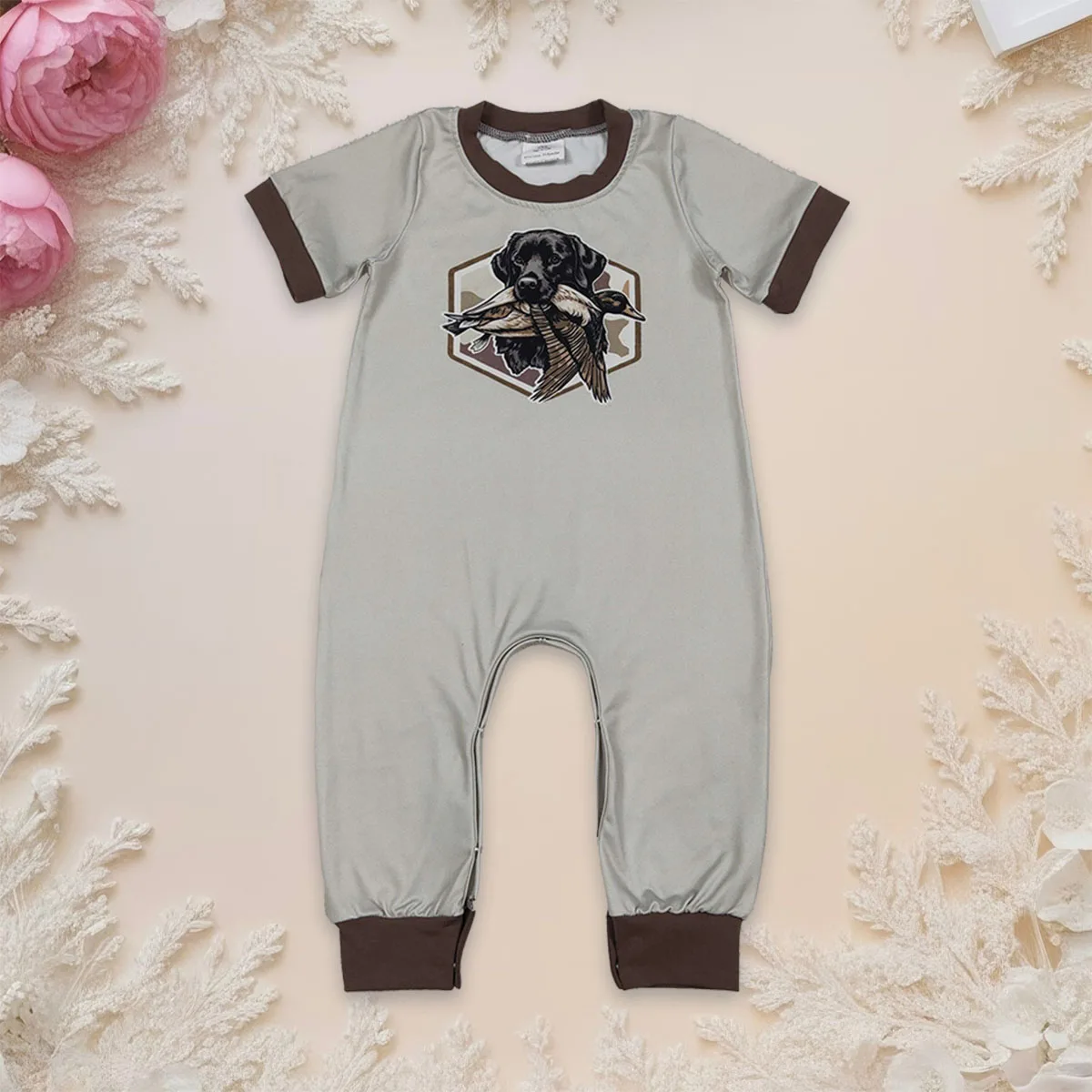 

Newborn Baby Boy Camo Ducks Dogs Hunting Footie Bubble Romper Infant Bodysuit Toddler Soft Cotton Jumpsuit Clothing Wholesale