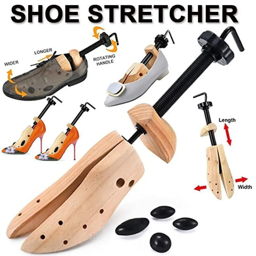 2-Way Adjustable Shoe Stretcher Shoes Tree Shaper Rack Pine Wood Shoe Expander For Man Women