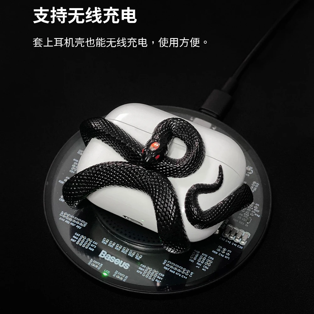 XASECASE Snake Airpods Case Wireless Earphone Case Resin Air Pods Pro 2 Earphone Case Customized Airpods 3 Early Halloween Gift