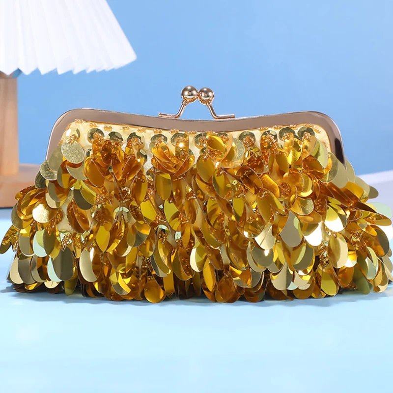 

New Sequin Banquet Bag Fashionable Party Handbag Luxury Bead Handbag Shoulder Bag