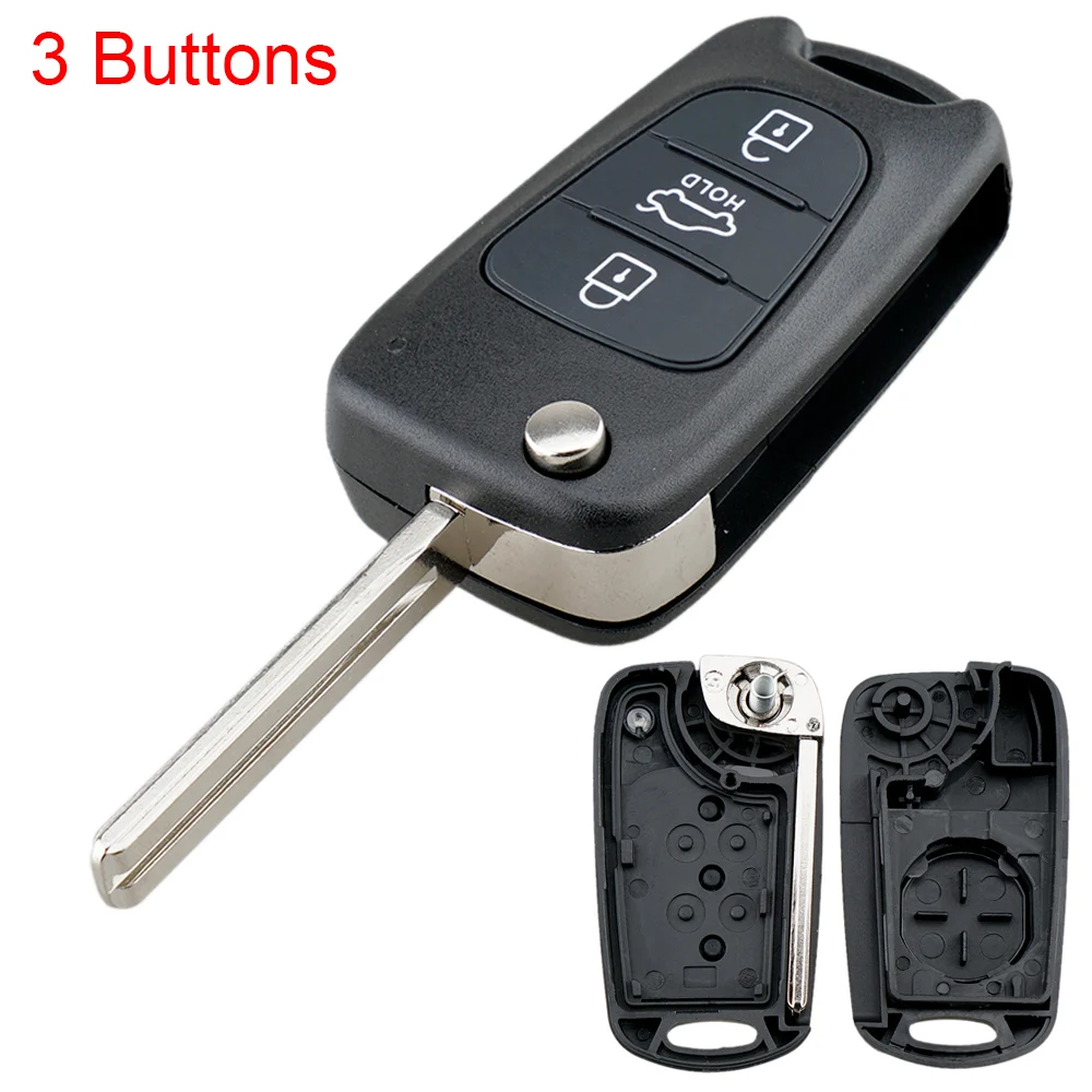 3 Buttons Replacement Flip Folding Car Key Fob Case Shell Fit for Kia /  Hyundai