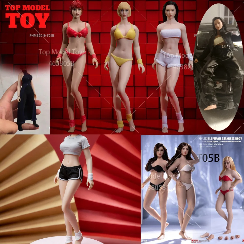 

TBLeague PHMB2018-T01 02 03 04 05 1/12 Seamless Body with Metal Skeleton 6'' Suntan/Pale Skin Female Anime Action Figure Dolls