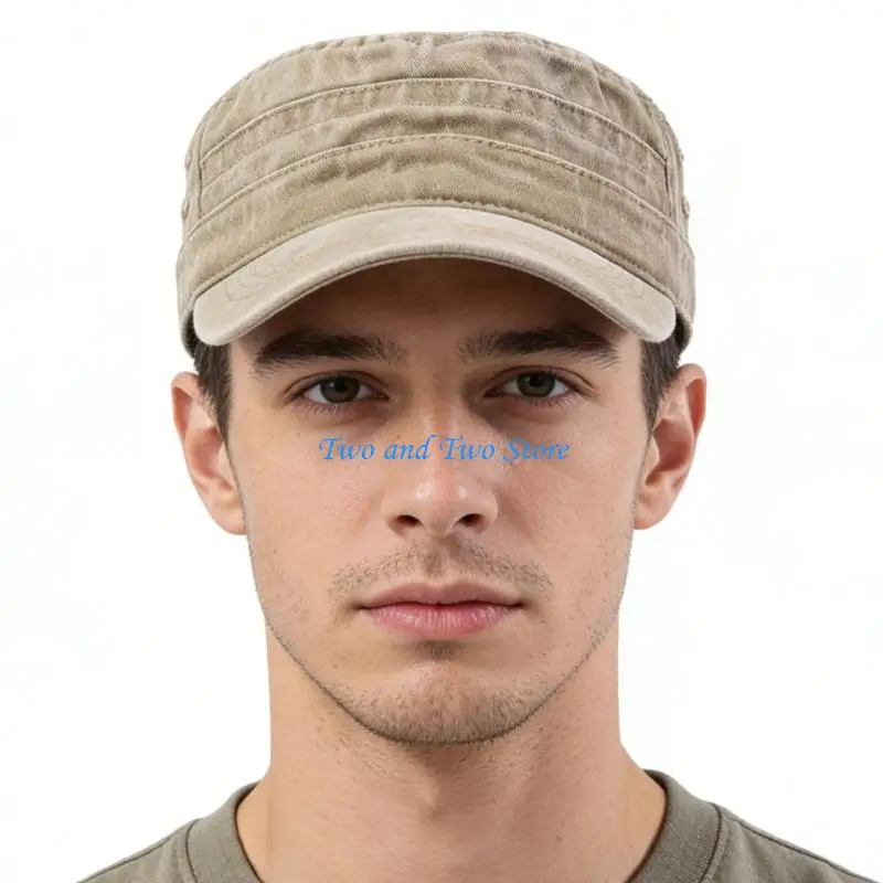 

HX6F Adjustable Baseball Cap With Distressed Color Wash Cotton Fabric Truckers Hat for Men Various Outfit Occaison