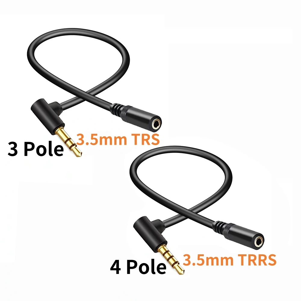 

Headphone Extension Cable 90 Degree 3.5mm TRS/TRRS Male to Female Jack Audio Cord for PC MP3 Smartphone Tablet Speaker Earphone
