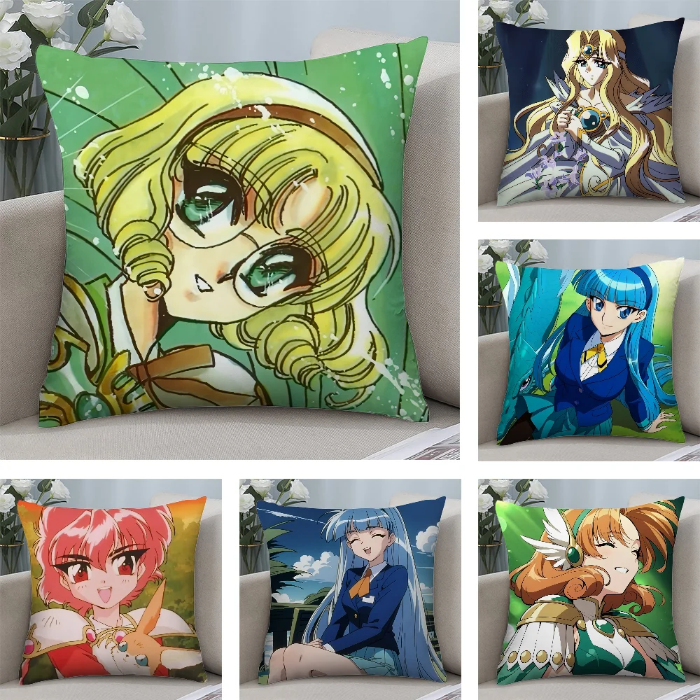 

M-Magic Knight Rayearth Pillow Case Short Plush Pillow Covers Sofa Decorative Gift Home Double-sided Printing Cushion Cover