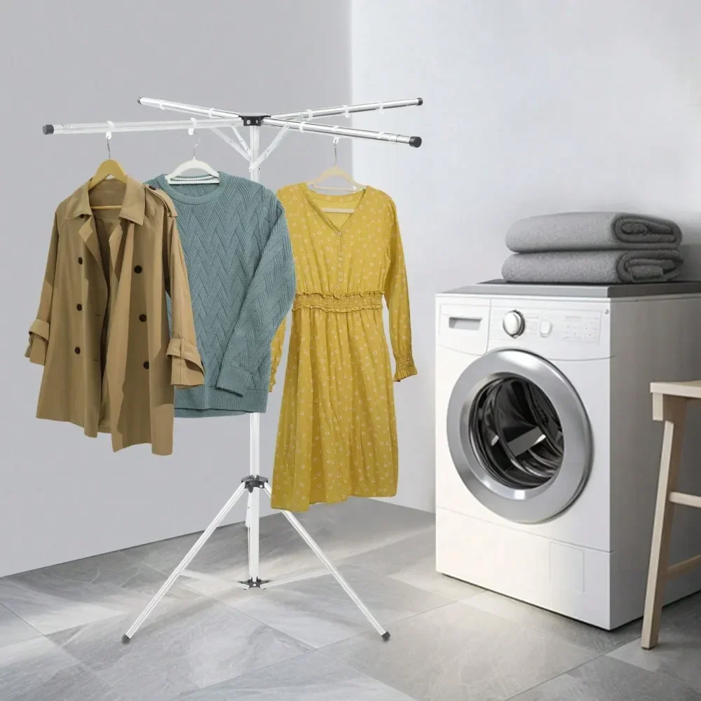 

4 Arm Tripod Clothes Drying Rack Folding Indoor, XShaped Portable Drying Rack Clothing And HeightAdjustable, For Indoor Outdoor