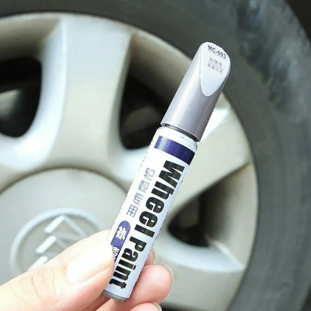 12ml Silver Black Alloy Wheel Up Pen Repair Paint Curbing Scratch Maker With Brush Wheel Scratch Spray Paint Hub