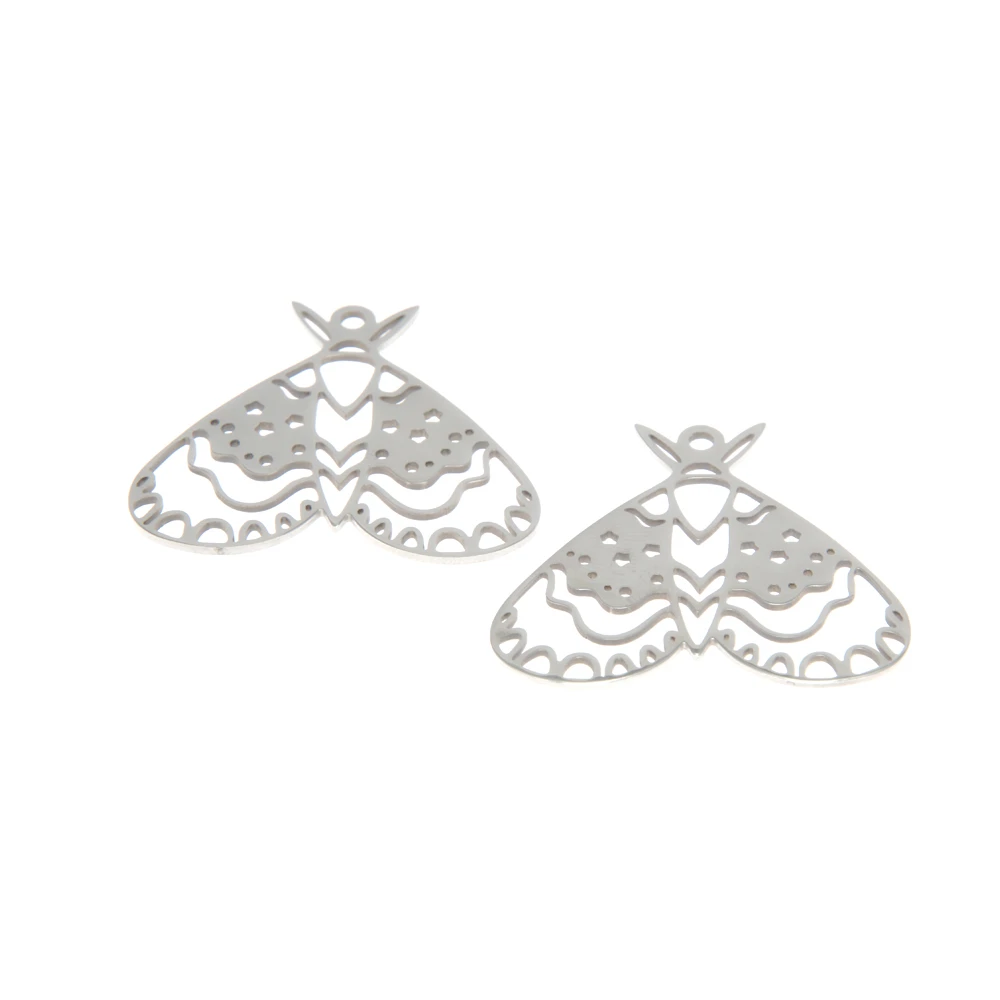 5pcs/lot Celestial Moth charm Butterfly Mystical Stainless steel Charm pendant 34x29mm