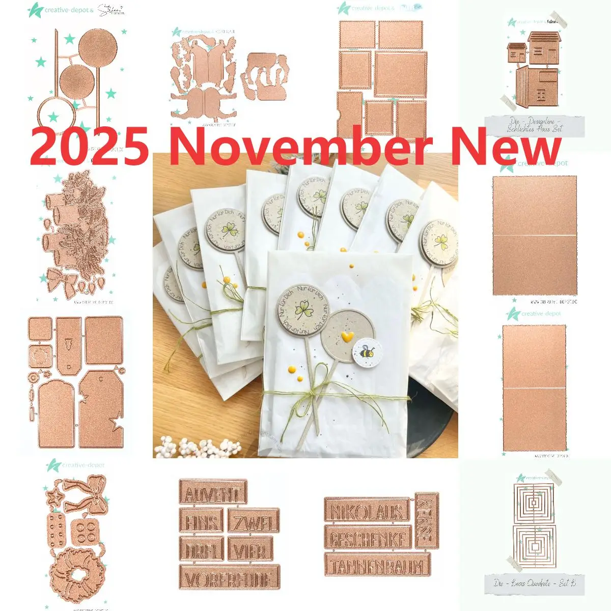Weihnachtsmann - Geschenke Tannenbaum NEU Stanzformen Scrapbook Tagebuch Dekoration Schablone Prägevorlage DIY Grußkarte
