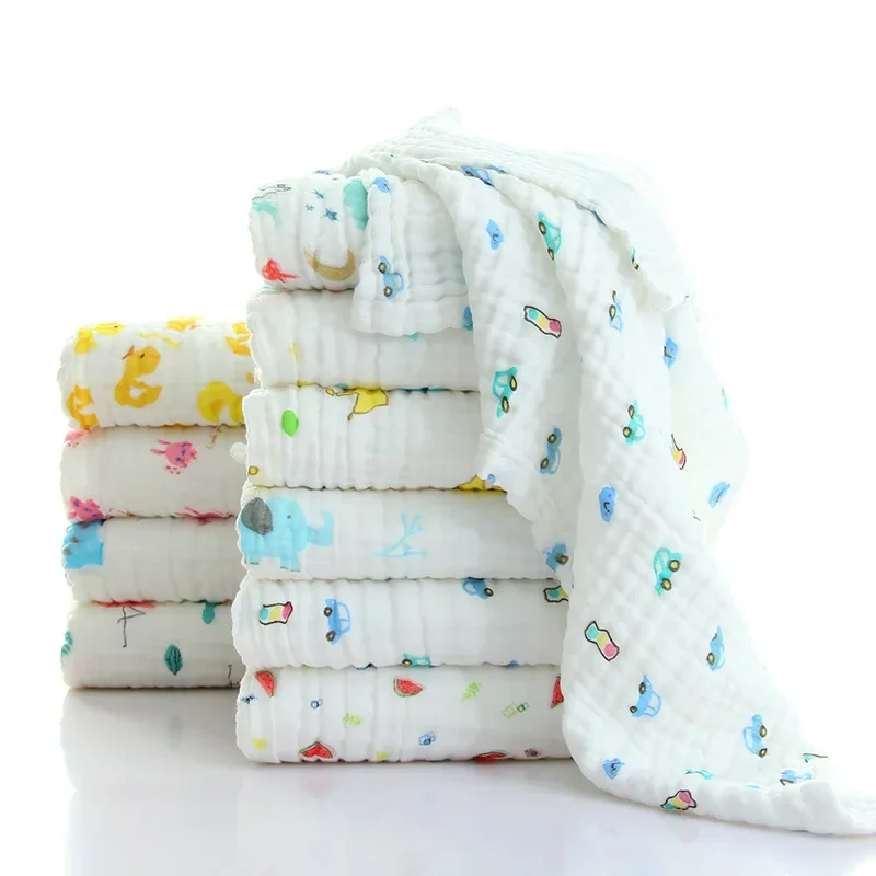 105*105cm Baby Bath Towel  Boy Girl Absorbent Washable Cotton Gauze Baby Towel Blanket 6 Layers Gauze Washcloth Infant Swaddle