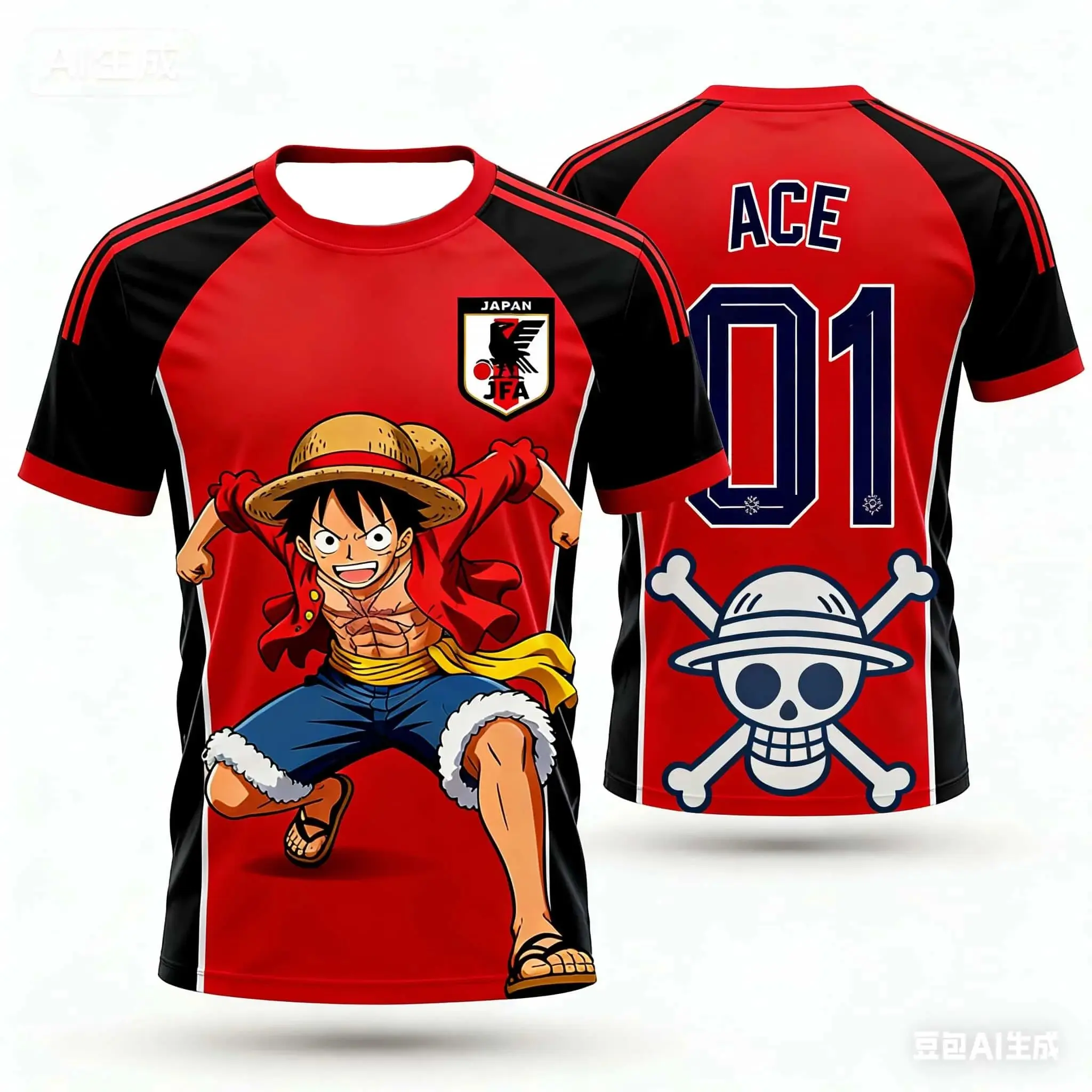 

Новая футболка-джерси Bandai Anime One Piece Luffy Summer 2026, оверсайз, 3D, для взрослых, многофункциональная, рождественская