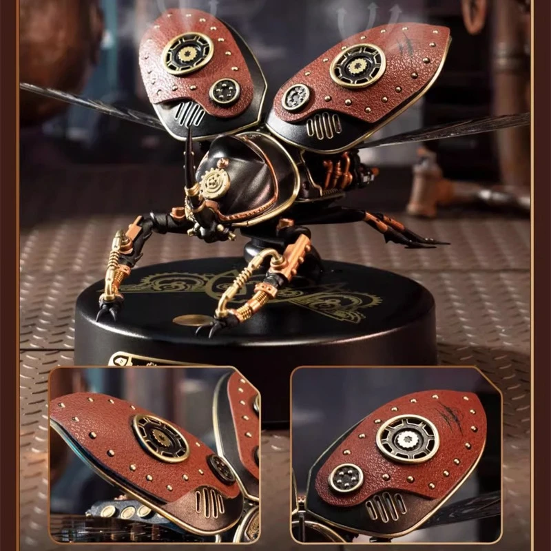 Modèle d'assemblage en métal de coccinelle de rhinocéros de contrôle Intelligent pour les garçons cadeau d'anniversaire bloc de construction Puzzle jouet mécanique fait à la main