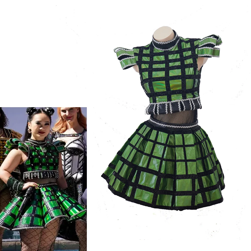 

Six the Musical Anne Boleyn Cosplay Costume Musical Broadway Green Stage Performance Outfit for Woman