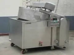 Fritadeira a gás automática cheia, lanches industriais, batata frita lote, máquina