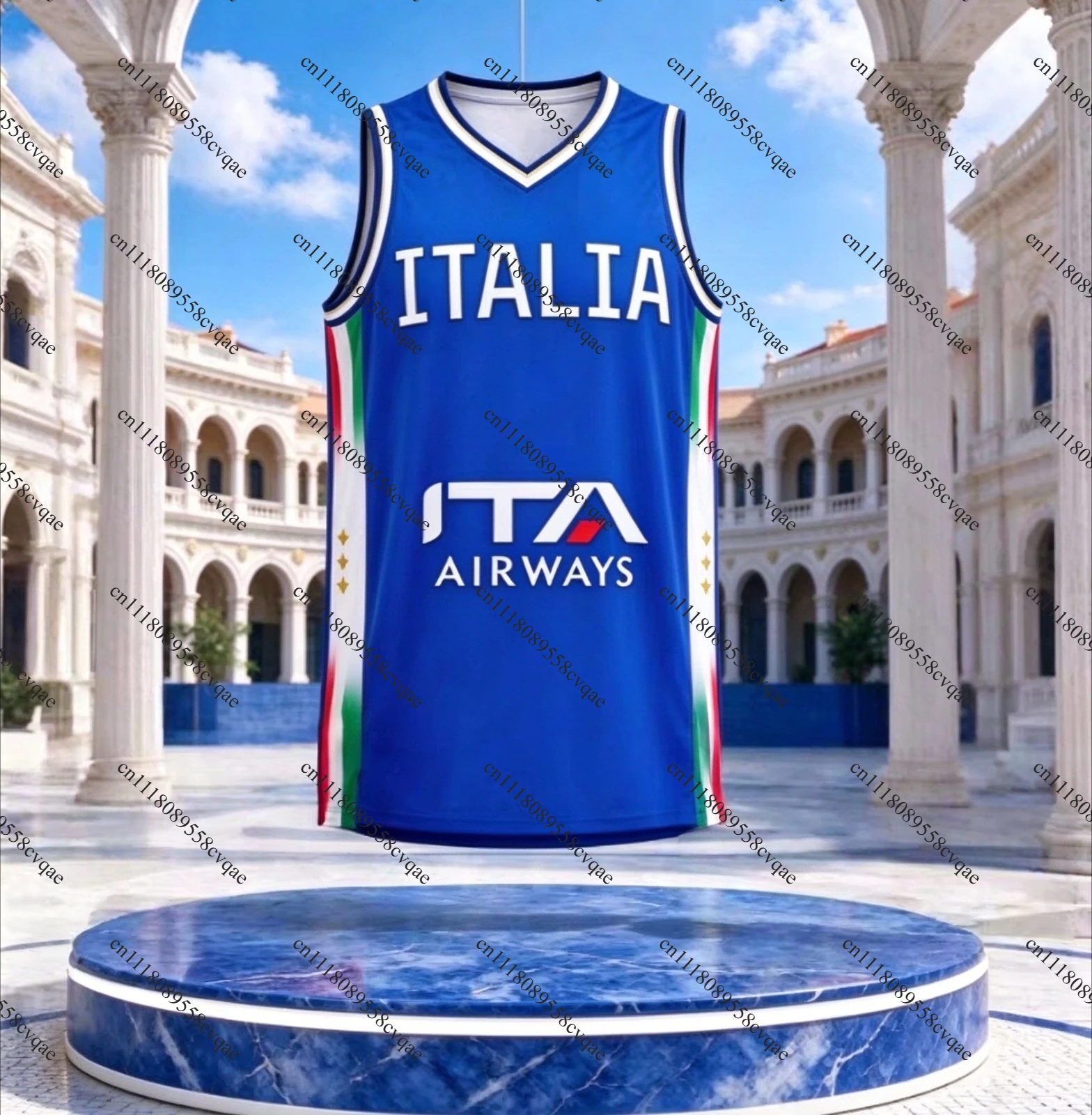 2026 New Arrival Italy Men's Basketball Jerseys National Team White Blue Home Away Adult 3D Printed T-Shirt FamilyMatching