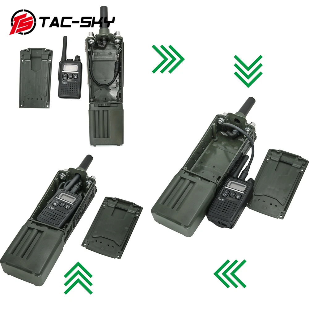 TS TAC-SKY Yaesu Vertex Plug Tactical PRC-163 Harris Military Radio Dummy Virtual Box PRC 163 Radio Model for Yaesu VX-6R VX-7R