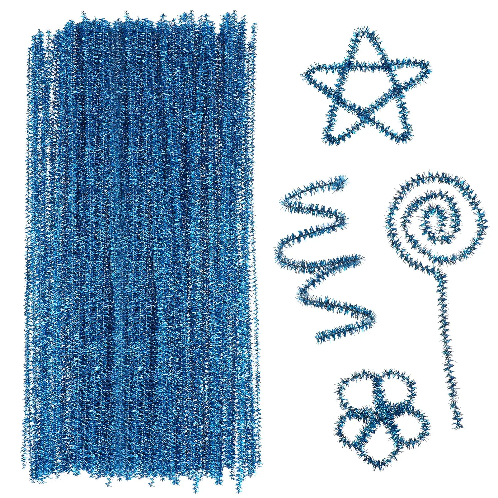 

200pcs Gold Glitter Diy Craft Material Kids Party Favors Stem Easy Bending Birthday Decoration Twisted Stems