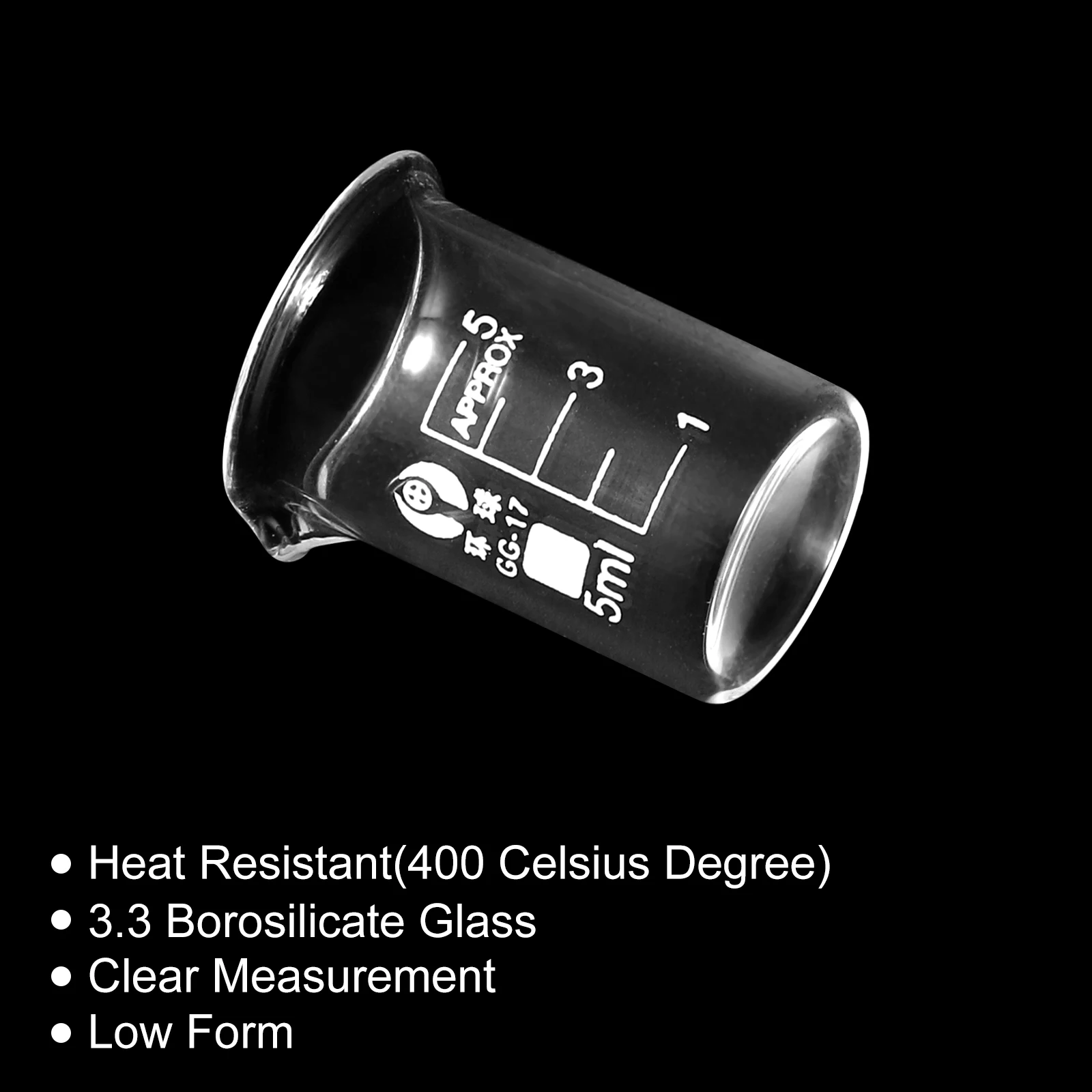 2/3Pcs 5-500ml Lab Glass Beaker High Borosilicate Glass Graduated Printed Scale Measuring Cup with Spout for Kitchen Lab Liquids