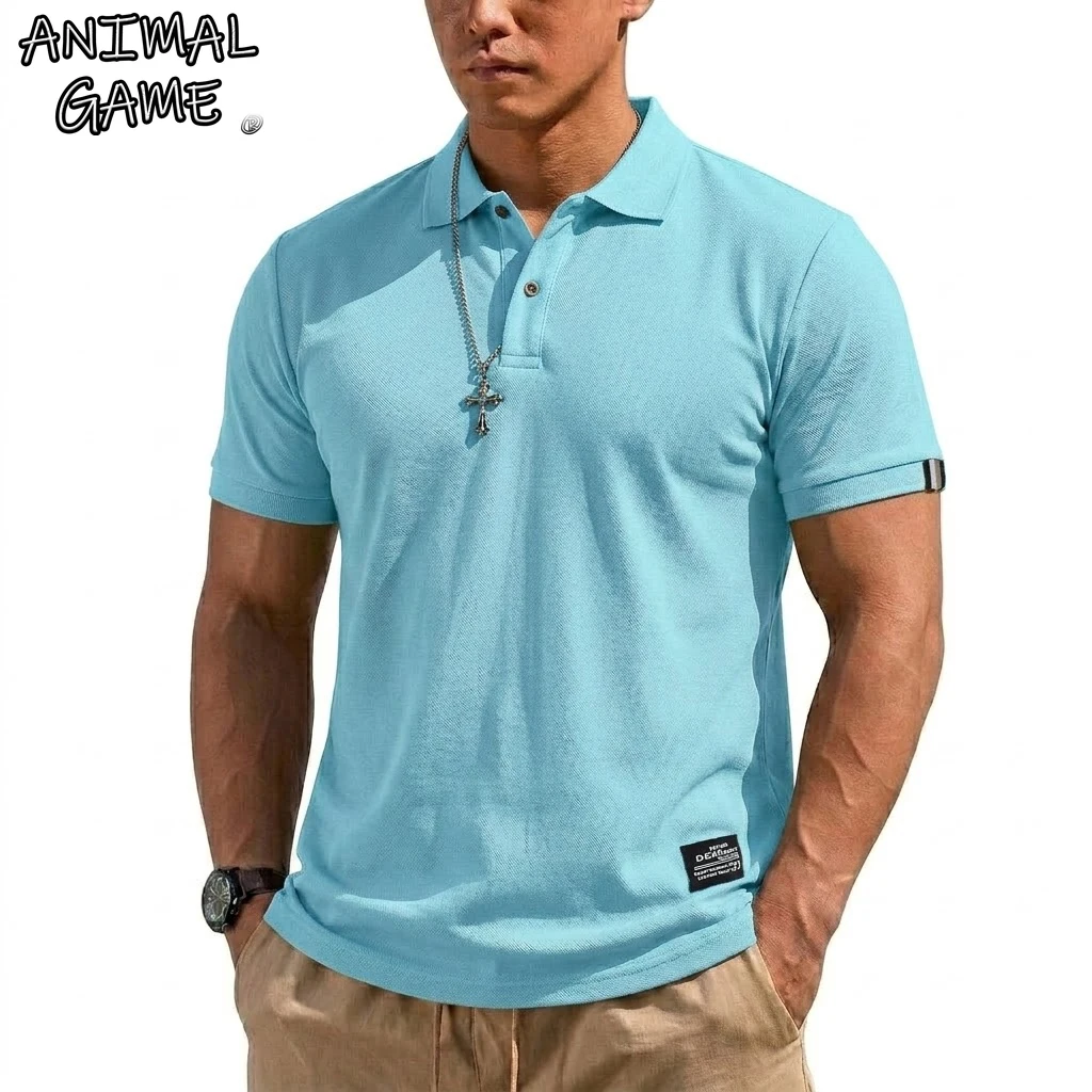 Summer Men's T-shirts Short Sleeve Loose Polo Shirts Casual Hikking Shirt Lightweight T Shirt for Work Athletic Clothes of Man