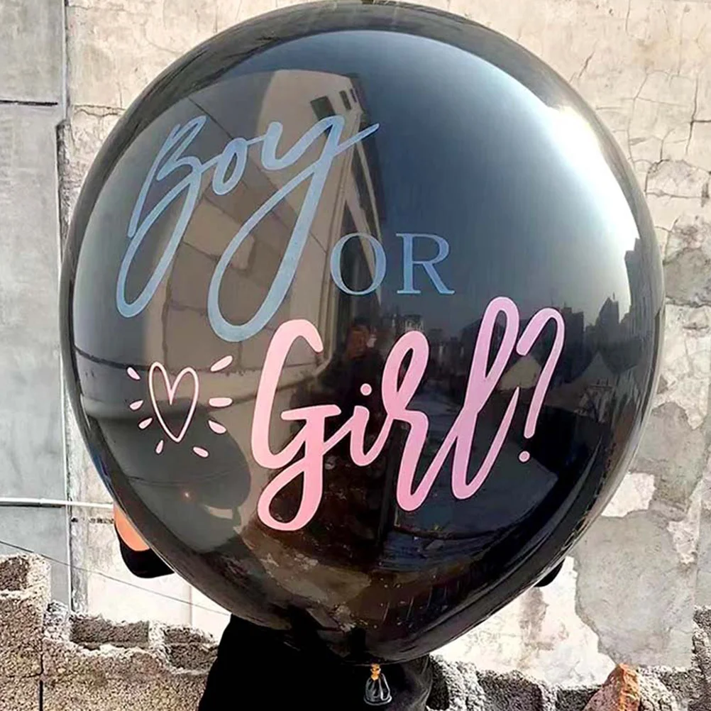 

3pcs Gender Reveal Black Shiny Latex Balloon For Baby Shower Party Decoration Boy Or Girl Balloon Decorative Balloons