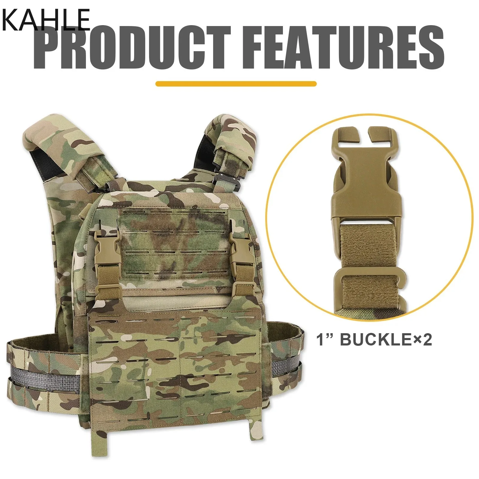Tactical MOLLE Adapt G Hook Buckle KAHLE Front Panel Detachable FlapFor Hunting Vest Plate Carrier Chest Rig Accessories