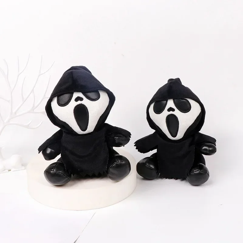 Nowy 18cm Ghostface pluszowa zabawka śmierć figurka Horror lalka miękkie nadziewane grymas Halloween zabawka lalka dekoracja na Halloween lalki