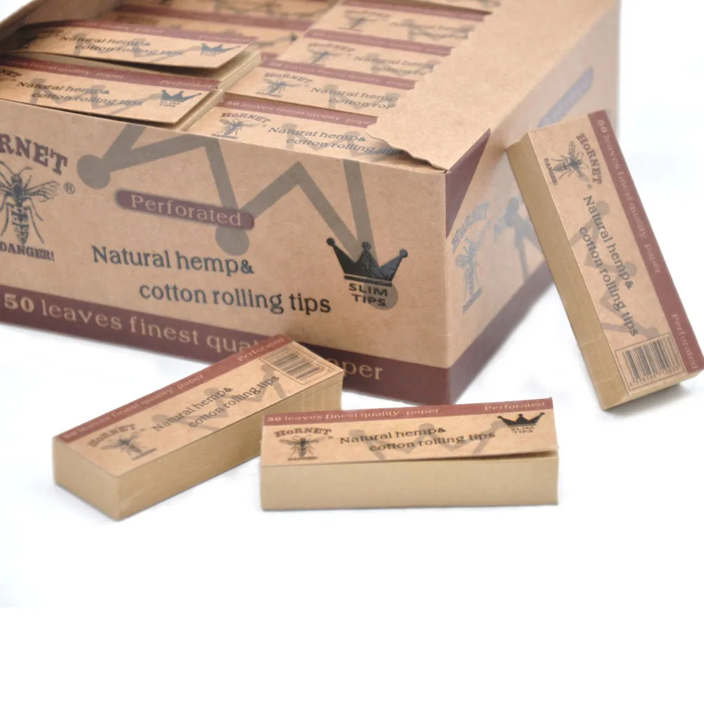 

High quatity 61*22MM Natural Unrefined Rolling Papers Filter Tips 35 Booklets 50 leaves/Booklets smoking papers accessories