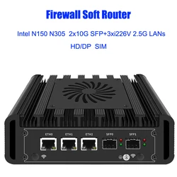12e Isabel Intel i3 N305 N100 Mini PC sans ventilateur 2*10G déchets + 2 * i226-V 2.5G LAN Win11 Ordinateur EX-SI 2 * NVMe 2 * HD DDR5 Routeur souple