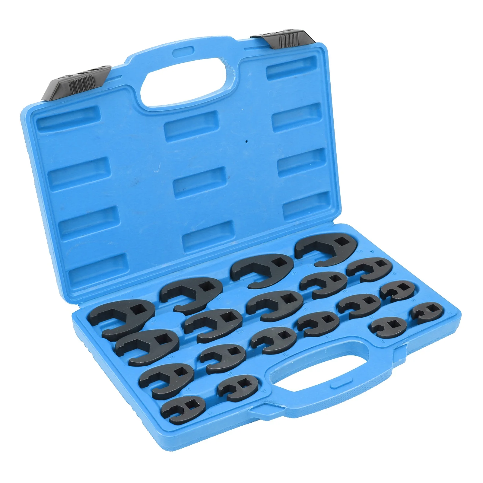 

19pcs Cr-Mo Crow's Foot Wrench Set Metric 8-32mm/0.3-1.3in for Auto Repair Blue Pack