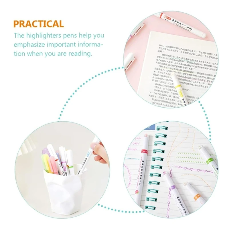 

18 шт., 6 ручек с каймой, ручка-хайлайтер с кривой для планировщика, скрапбукинга, художественных офисных школьных принадлежностей, школьных принадлежностей-A50M