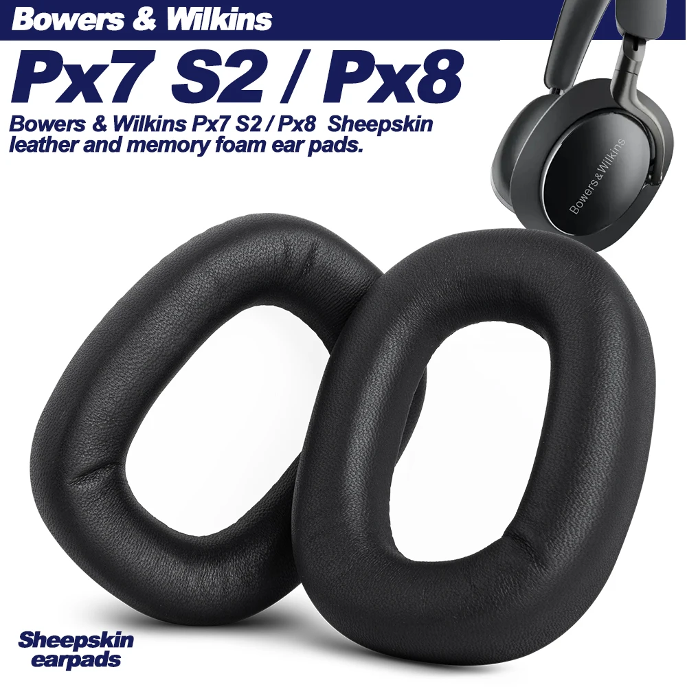 Coussinets d'oreille pour Bowers & Wilkins Px8 /PX7 S2, coussinets en peau de mouton, protections d'oreille pour casque, coussinets en mousse à mémoire de forme, couvre-bandeau fait main.