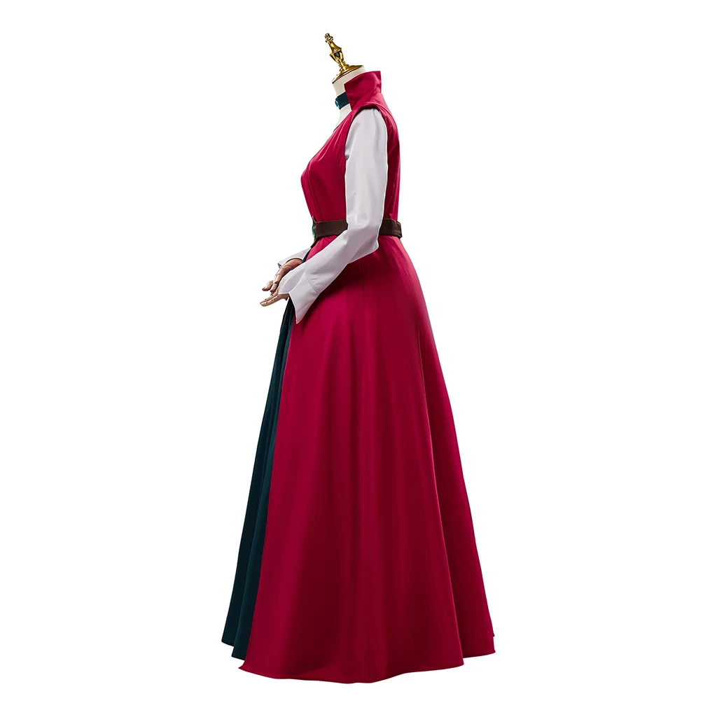 Disenchantment Queen Dagmar Cosplay Traje para Mulheres, Vestido Vermelho, Crown Set, Queen of Maru kingdom Outfit, Halloween Carnaval Vestuário