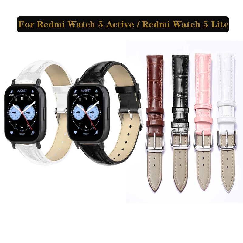 

For Redmi Watch 5 Active / Redmi Watch 5 Lite Quality Leather Watch Band Strap Bracelet
