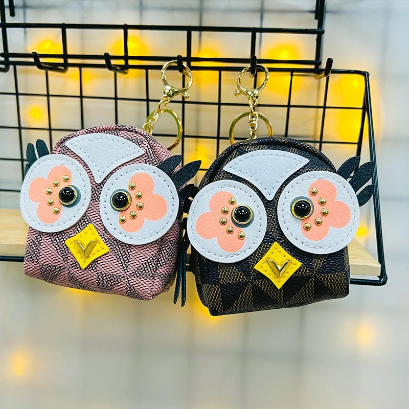 Mini Trendy Owl Coin Purse Keychain Small Item Storage Bluetooth Bag Pendant Coin Purse