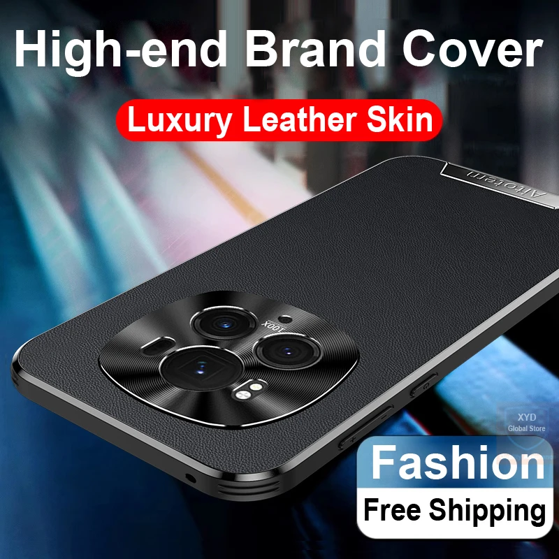 

Free Shipping For Honor Magic6 Pro Magic 6 Case Leather Skin Brand Phone Back Case For Honor Magic 6 Pro Cover Shell Bumper Bag