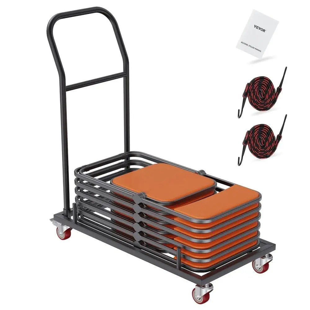 

Folding Chair Dolly, Iron for commercial Cart with 12 Chairs Capacity, Folding Chairs Rack Trolley with 4 Casters, Storage
