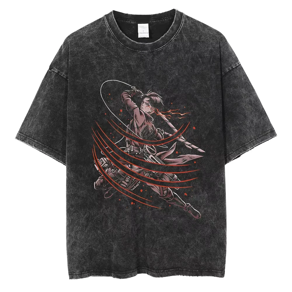 

2025 Harajuku Anime Attack on Titan Levi Ackerman Print Tee Men Women Comfortable T-shirts Casual T Shirt Male Cotton Tshirt