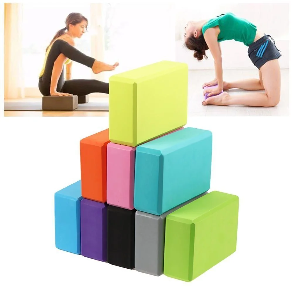 1Pc Yoga Blocks Gym Foam Brick Pilates Training Exercise Fitness Bolster Pillow Cushion Stretching Body Shaping Building Cubes