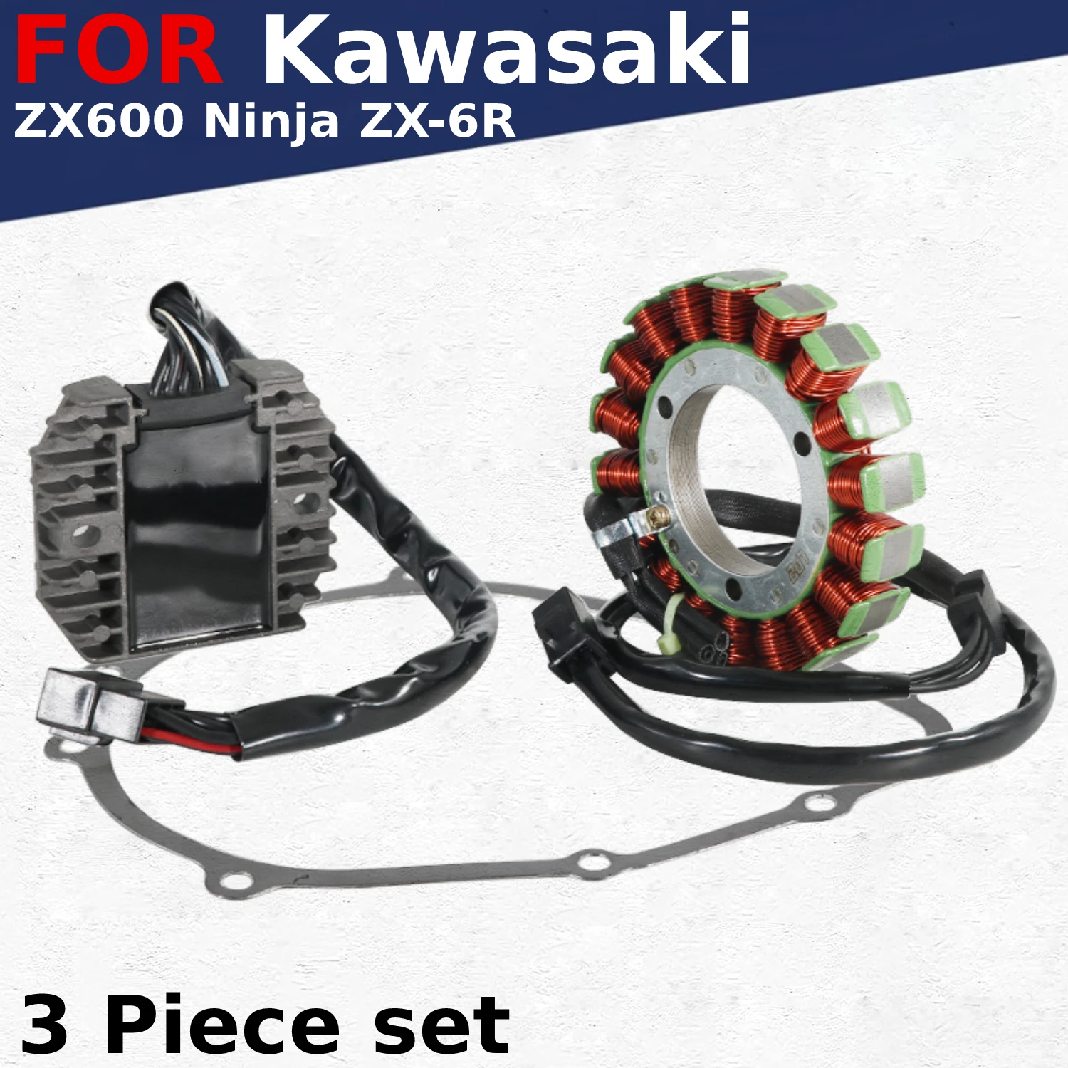 

Fit for Kawasaki ZX600 Ninja ZX-6R 1998-1999 Years Regulator Magneto Stator Coil Gasket Kit OEM:11060-1673/11060-1851/21066-1099