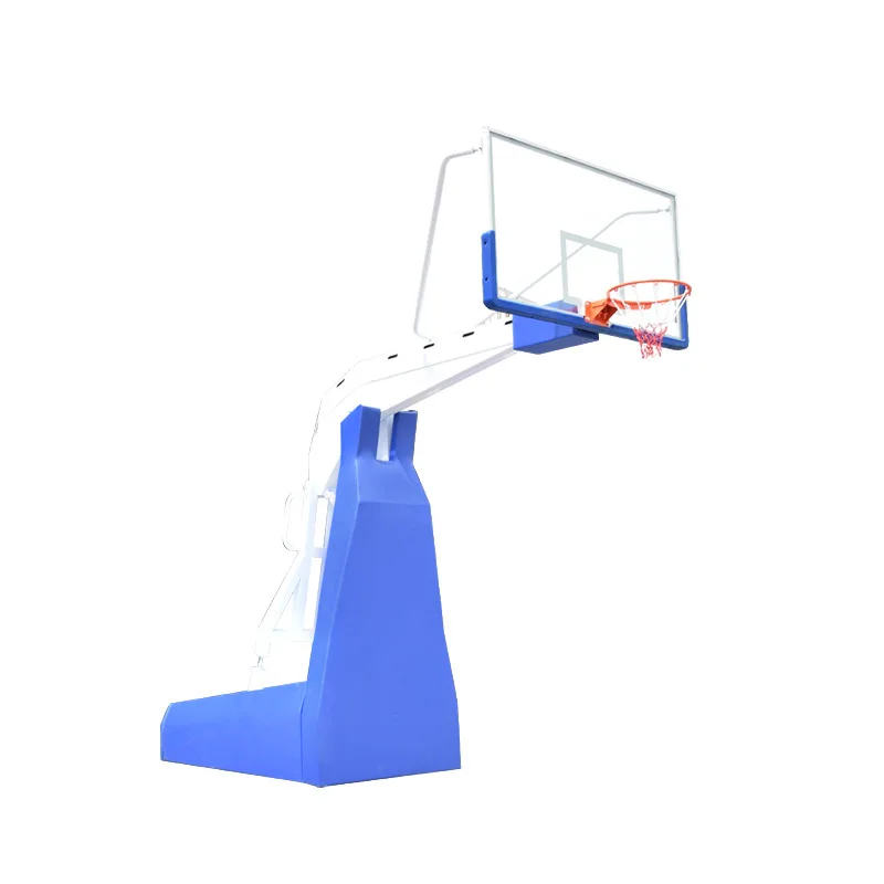 Manual Electric Foldable Hydraulic Basketball Hoop Aluminum Alloy Standard-Sized Backboard for Adults Mobile Outdoor Model