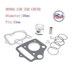 39MM 13MM PISTON GASKET RING KIT For HONDA CRF50 XR50 Z50 CRF XR Z 50 50CC DIRT BIKE TRAIL