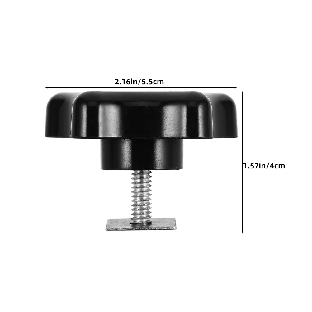 2Pcs Star Shaped Threaded Knobs Black for Rv Awning Brace Replacement Plastic Hand Tightening Knobs with Square Washer Outdoor