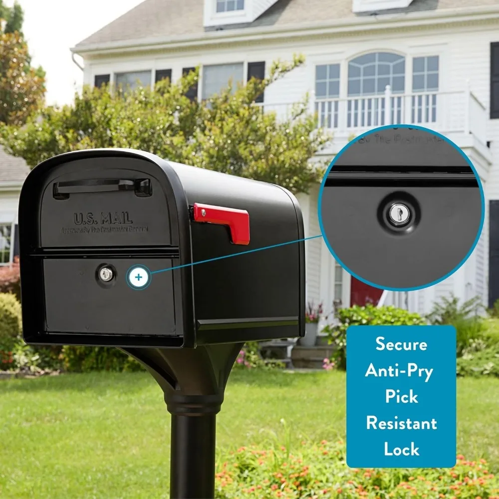 

Oasis 360 Locking Parcel Mailbox Extra Large Black Outdoor Security Mail Box