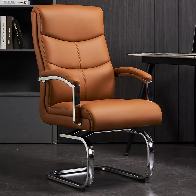 

Ergonomic High-Back Genuine Leather Executive Desk Chair - Comfortable Office Swivel Chair for Prolonged Sitting Furniture JT40