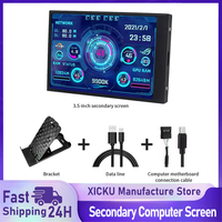 New 3.5 Inch IPS Type-C Secondary Screen for Computer CPU GPU RAM HDD Hardware Monitor LCD Display Freely AIDA64 Windows